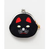 ブラック | 【カヤ】福猫 ミニがま口 | チャイハネ