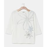 オフホワイト | 【Maunaloa】シャインティアレ7分袖Tシャツ | チャイハネ