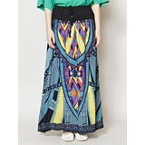 ブラック | 【チャイハネ】yul アフリカン柄ロングスカート | アミナコレクション