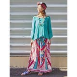 ホワイト | 【チャイハネ】yul アフリカン柄ロングスカート | アミナコレクション