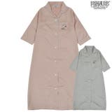 スヌーピー ワンピース 部屋着 レディース 七分袖 サテン 刺繍 PEANUT | CharaBasket | 詳細画像1 