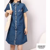 スヌーピー デニム ロング シャツ 半袖 刺繍 レディース SNOOPY | CharaBasket | 詳細画像1