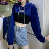 ブルー | フロントショート丈パーカー | CHEER【WOMEN】