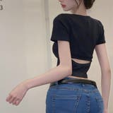 後ろあきクロップドカットソー トップス Tシャツ | Alvia | 詳細画像12
