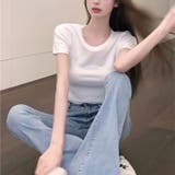 後ろあきクロップドカットソー トップス Tシャツ | Alvia | 詳細画像18