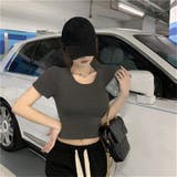 後ろあきクロップドカットソー トップス Tシャツ | Alvia | 詳細画像2