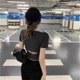 後ろあきクロップドカットソー トップス Tシャツ | Alvia | 詳細画像4