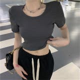 後ろあきクロップドカットソー トップス Tシャツ | Alvia | 詳細画像5