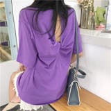 バックツイスト開きルーズTシャツ 春 夏 | Alvia | 詳細画像12