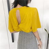 バックツイスト開きルーズTシャツ 春 夏 | Alvia | 詳細画像18