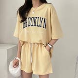 BROOKLYNプリントルーズTシャツ×ショートパンツSET 春 夏 | CHEER【WOMEN】 | 詳細画像10