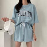 BROOKLYNプリントルーズTシャツ×ショートパンツSET 春 夏 | CHEER【WOMEN】 | 詳細画像3