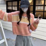 ランダムボーダーモヘアニットトップス 秋 冬 | Alvia | 詳細画像9