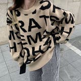 ランダムアルファベットロゴニットトップス 秋 冬 | Alvia | 詳細画像11