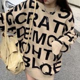 ランダムアルファベットロゴニットトップス 秋 冬 | Alvia | 詳細画像12