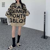 ランダムアルファベットロゴニットトップス 秋 冬 | Alvia | 詳細画像8