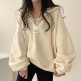 センターパッチルーズプルオーバーパーカー 秋 冬 | Alvia | 詳細画像12