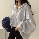センターパッチルーズプルオーバーパーカー 秋 冬 | Alvia | 詳細画像5