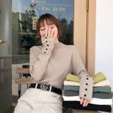 ボートネックカフス釦ニットトップス 秋 冬 | Alvia | 詳細画像13