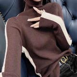 サイド配色切り替えタートルニットトップス 秋 冬 | Alvia | 詳細画像11