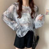 グレー | ニュアンス柄シアールーズトップス 春 夏 | Alvia