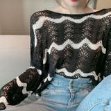 2WAYウェーブ柄透かしツイストトップス 春 夏 | Alvia | 詳細画像14 