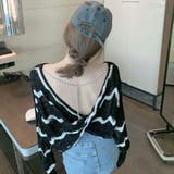 2WAYウェーブ柄透かしツイストトップス 春 夏 | Alvia | 詳細画像17 