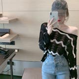 2WAYウェーブ柄透かしツイストトップス 春 夏 | Alvia | 詳細画像19 