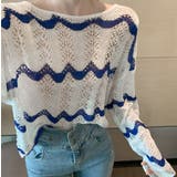 2WAYウェーブ柄透かしツイストトップス 春 夏 | Alvia | 詳細画像5 