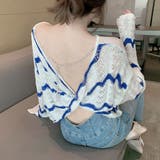 2WAYウェーブ柄透かしツイストトップス 春 夏 | Alvia | 詳細画像8 