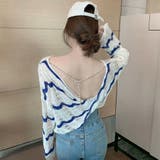 ホワイト | 2WAYウェーブ柄透かしツイストトップス 春 夏 | Alvia