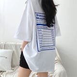 バックプリントルーズTシャツ 春 夏 | Alvia | 詳細画像4
