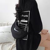 ブラック | バックプリントルーズTシャツ 春 夏 | Alvia