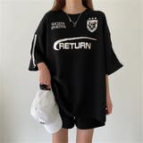 RETURNプリントTシャツ×ショートパンツSET 春 夏 | Alvia | 詳細画像11