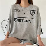RETURNプリントTシャツ×ショートパンツSET 春 夏 | Alvia | 詳細画像9