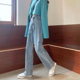 サイドダメージデニムパンツ 秋 冬 | Alvia | 詳細画像3