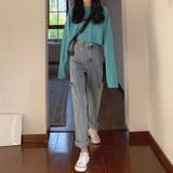 サイドダメージデニムパンツ 秋 冬 | Alvia | 詳細画像7