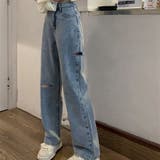 アシメダメージデニムパンツ 秋 冬 | CHEER【WOMEN】 | 詳細画像2