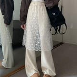 レースドッキングリブニットフレアパンツ 春 夏 | Alvia | 詳細画像2