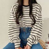 ホワイト | レトロオーバーサイズボーダーTシャツ | Alvia