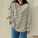 レトロオーバーサイズボーダーTシャツ | Alvia | 詳細画像3
