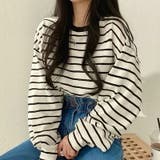 レトロオーバーサイズボーダーTシャツ | Alvia | 詳細画像4