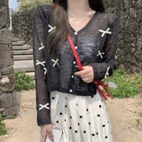 リボン付きカーディガン | Alvia | 詳細画像1