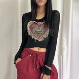 パッチワークデザインフレア袖サマーニット | Alvia | 詳細画像2