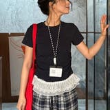 ブラック | サイドギャザーレースニットトップス | Alvia