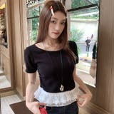 サイドギャザーレースニットトップス | Alvia | 詳細画像7