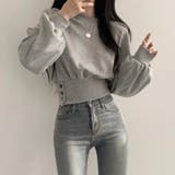 グレー | ショート丈スウェットプルオーバー レーナー | Alvia