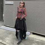レッド | レースチェックチュールトップス | Alvia