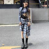 異素材ミックスシアートップス レイヤード風Y2Kスタイル 切り替えチュールトップス | Alvia | 詳細画像12