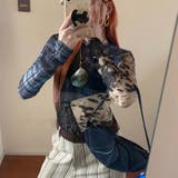 異素材ミックスシアートップス レイヤード風Y2Kスタイル 切り替えチュールトップス | Alvia | 詳細画像17